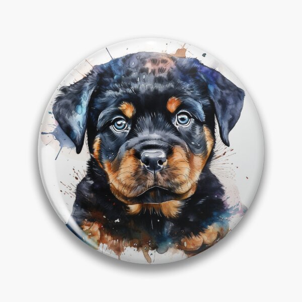 Item preview, Rottweiler Puppy Watercolour Portrait | Dog Breeds Illustration designed and sold by Adios65.