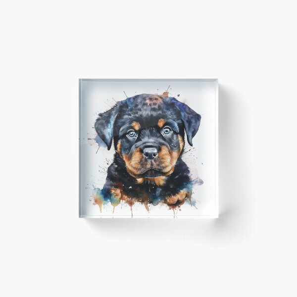 Item preview, Rottweiler Puppy Watercolour Portrait | Dog Breeds Illustration designed and sold by Adios65.