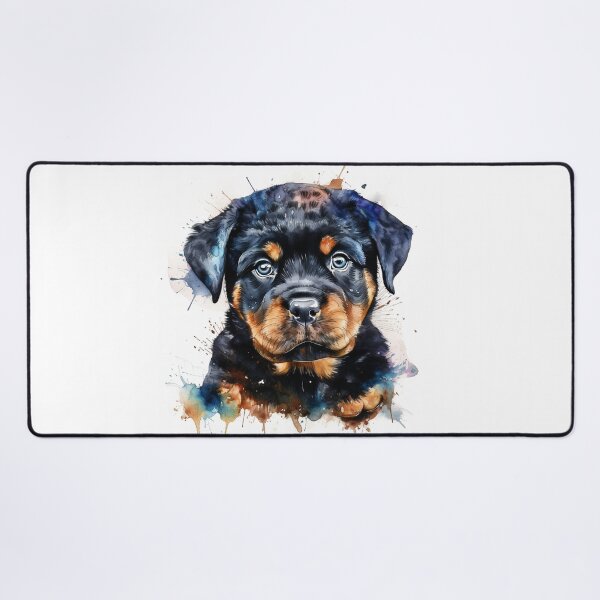 Item preview, Rottweiler Puppy Watercolour Portrait | Dog Breeds Illustration designed and sold by Adios65.