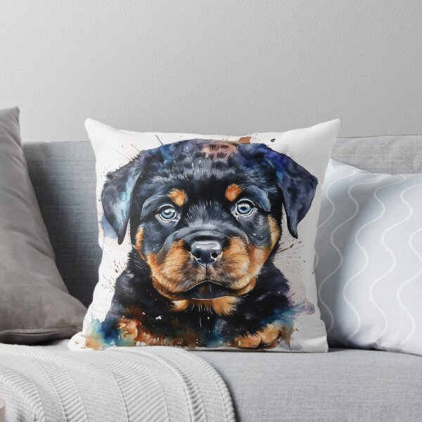 Item preview, Rottweiler Puppy Watercolour Portrait | Dog Breeds Illustration designed and sold by Adios65.