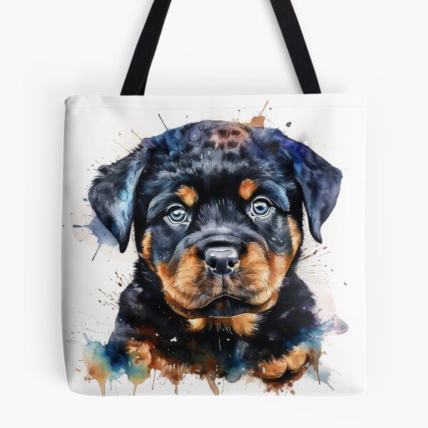 Item preview, Rottweiler Puppy Watercolour Portrait | Dog Breeds Illustration designed and sold by Adios65.