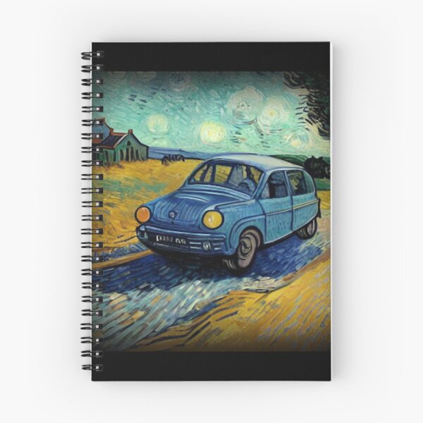 Item preview, Blue Car On A Country Road ~ Van Gogh-esque Style Oil Painting~ On Black Background designed and sold by stefanclays.