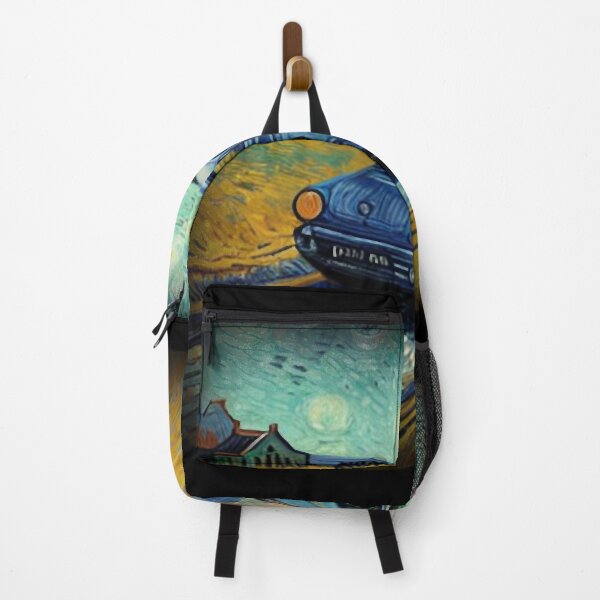 Item preview, Blue Car On A Country Road ~ Van Gogh-esque Style Oil Painting~ On Black Background designed and sold by stefanclays.