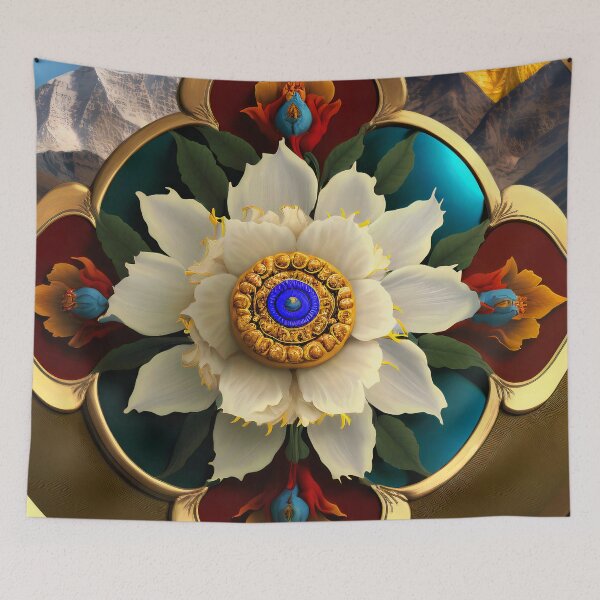 Item preview, Tibetan Flower Mandala - Buddhism designed and sold by LadyDharma.