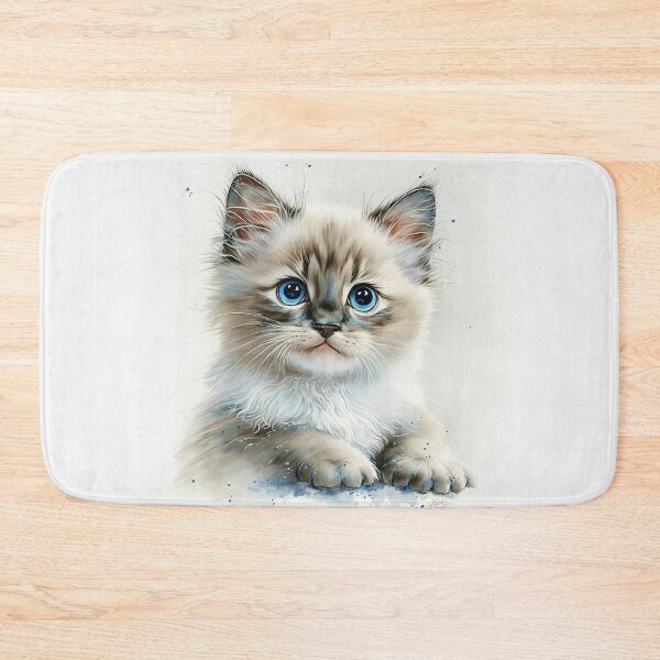 Item preview, Ragamuffin Kitten Watercolour Portrait | Cat Breeds Illustration designed and sold by Adios65.