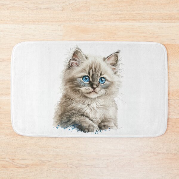 Item preview, Ragamuffin Kitten Watercolour Portrait | Cat Breeds Illustration designed and sold by Adios65.