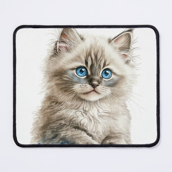 Item preview, Ragamuffin Kitten Watercolour Portrait | Cat Breeds Illustration designed and sold by Adios65.