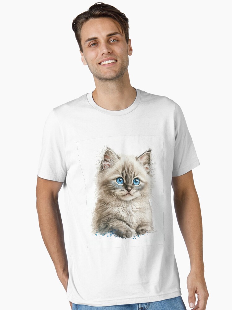 Ragamuffin Kitten Watercolour Portrait Cat Breeds Illustration