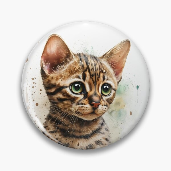 Item preview, Bengal Kitten Watercolour Portrait | Cat Breeds Illustration designed and sold by Adios65.
