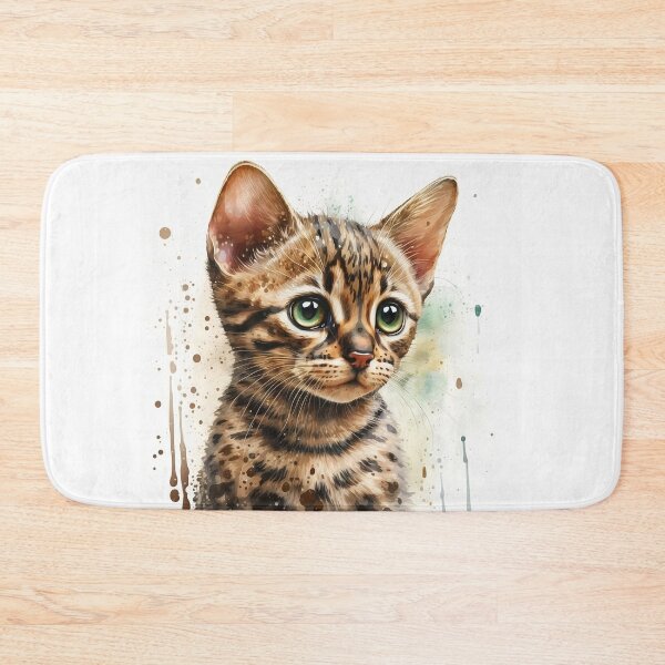 Item preview, Bengal Kitten Watercolour Portrait | Cat Breeds Illustration designed and sold by Adios65.