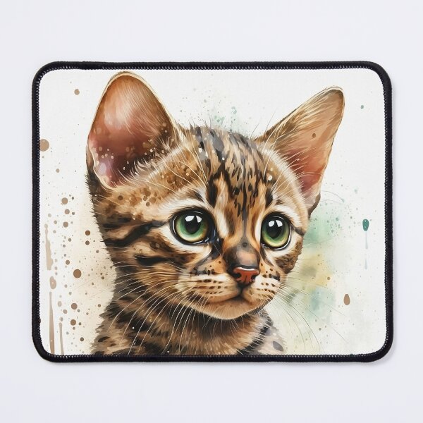 Item preview, Bengal Kitten Watercolour Portrait | Cat Breeds Illustration designed and sold by Adios65.