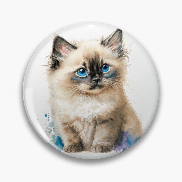 Item preview, Birman Kitten Watercolour Portrait | Cat Breeds Illustration designed and sold by Adios65.