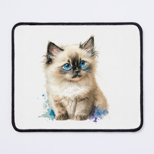 Item preview, Birman Kitten Watercolour Portrait | Cat Breeds Illustration designed and sold by Adios65.