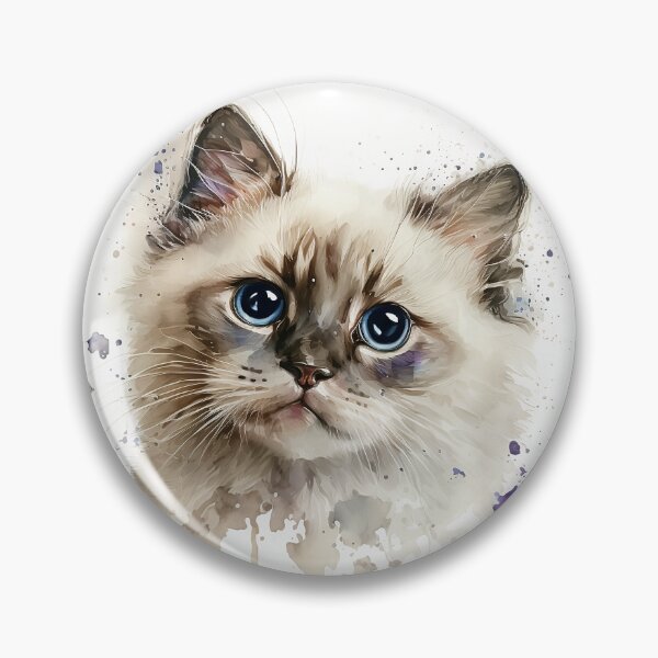 Item preview, Ragamuffin Kitten Watercolour Portrait | Cat Breeds Illustration designed and sold by Adios65.