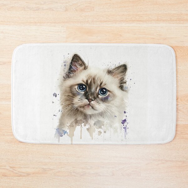 Item preview, Ragamuffin Kitten Watercolour Portrait | Cat Breeds Illustration designed and sold by Adios65.