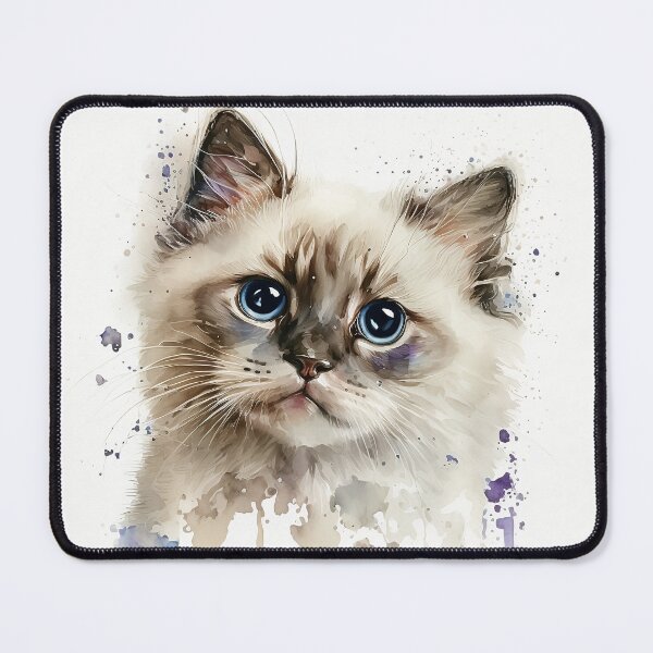 Item preview, Ragamuffin Kitten Watercolour Portrait | Cat Breeds Illustration designed and sold by Adios65.