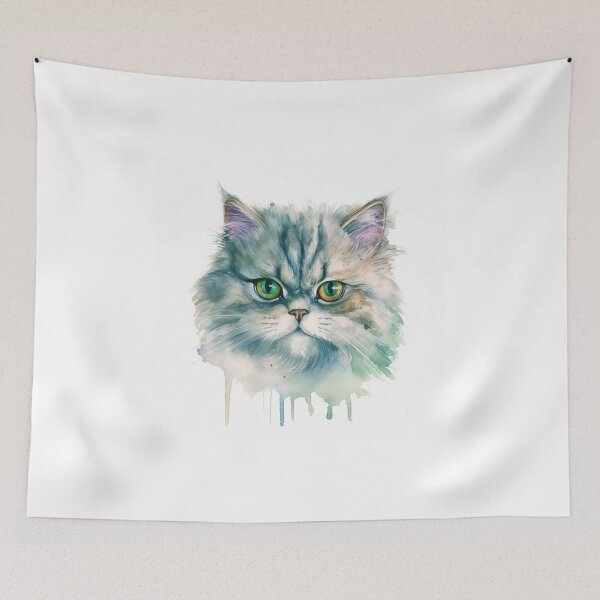 Item preview, Persian Kitten Watercolour Portrait | Cat Breeds Illustration designed and sold by Adios65.