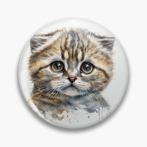 Item preview, Scottish Fold Kitten Watercolour Portrait | Cat Breeds Illustration designed and sold by Adios65.