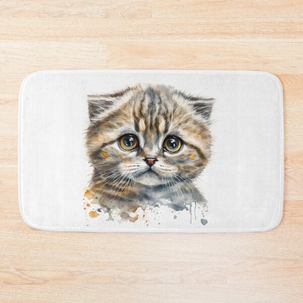 Item preview, Scottish Fold Kitten Watercolour Portrait | Cat Breeds Illustration designed and sold by Adios65.