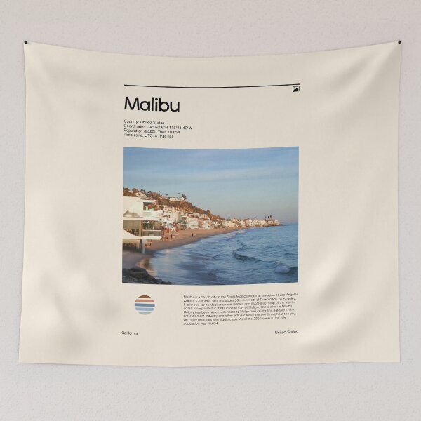 Item preview, Malibu (Travel poster) designed and sold by RabbitK.
