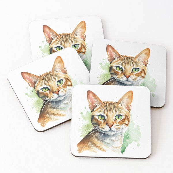 Item preview, Bengal Cat Watercolour Portrait | Cat Breeds Illustration designed and sold by Adios65.