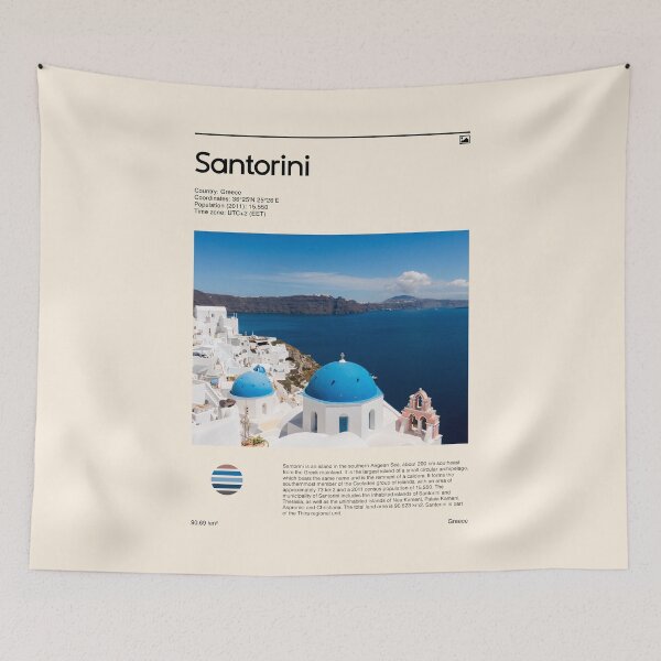 Item preview, Santorini (Travel poster) designed and sold by RabbitK.