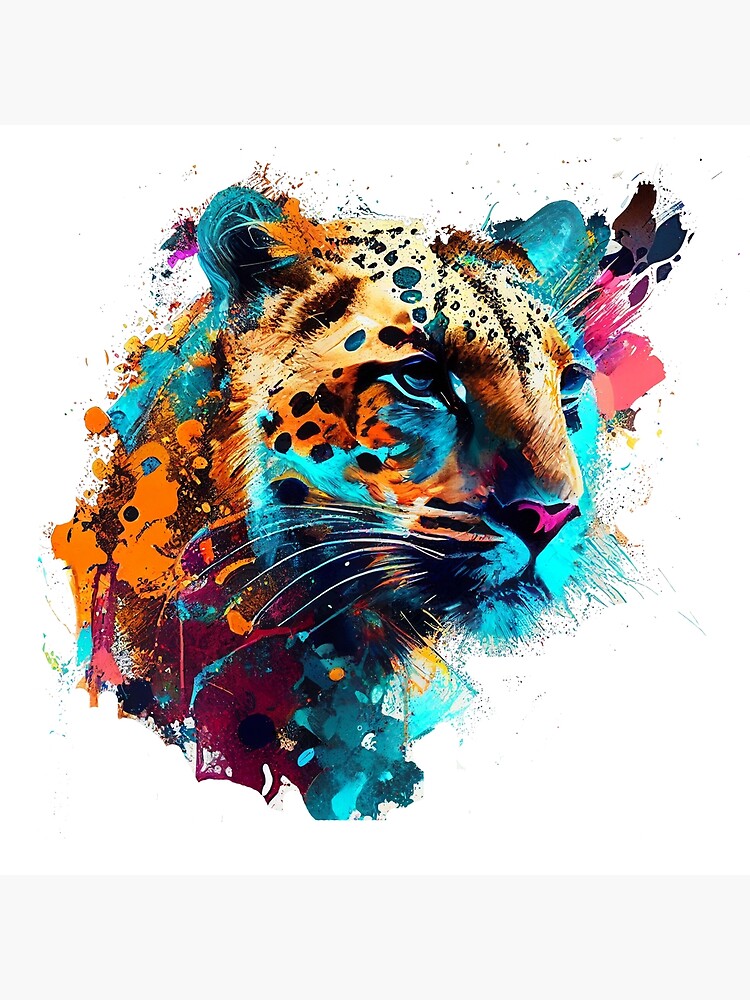 Tiger Painting Watercolour Canvas Picutre Print Wild Cat Paint Splash  Bengal Tiger 