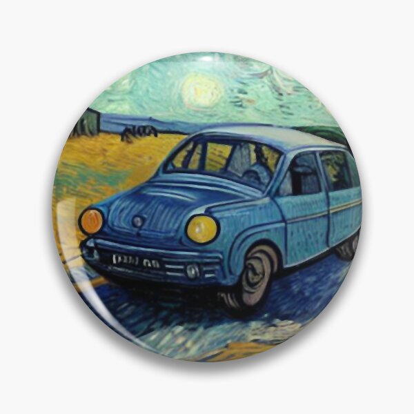 Item preview, Blue Car On A Country Road ~ Van Gogh-esque Style Oil Painting~ On White Background designed and sold by colecallahans.