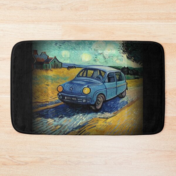 Item preview, Blue Car On A Country Road ~ Van Gogh-esque Style Oil Painting~ On White Background designed and sold by colecallahans.