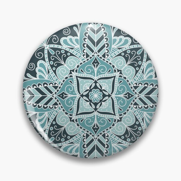 Item preview, Teal Turquoise White Mandala designed and sold by SimplyMandalas.