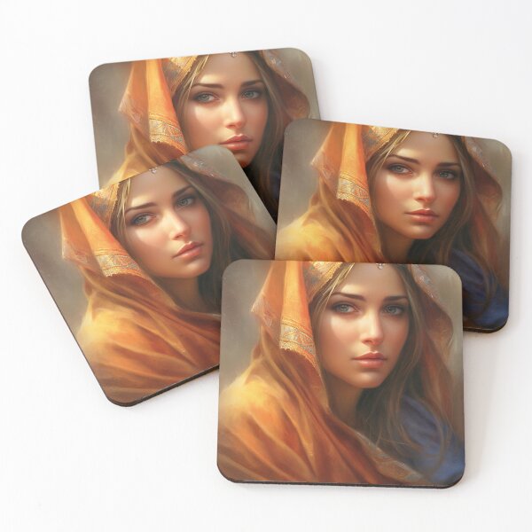 Item preview, painting of a very beautiful woman wearing a veil, a digital painting, fantasy art 6 designed and sold by jetaiart.