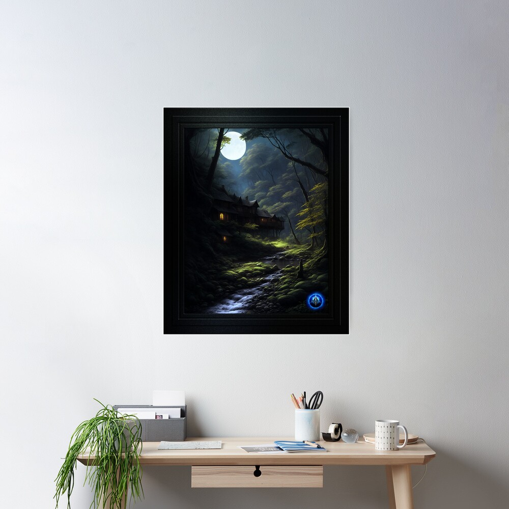 The Forest Dwellers Mystical AI Concept Art by Xzendor7 Wall Poster