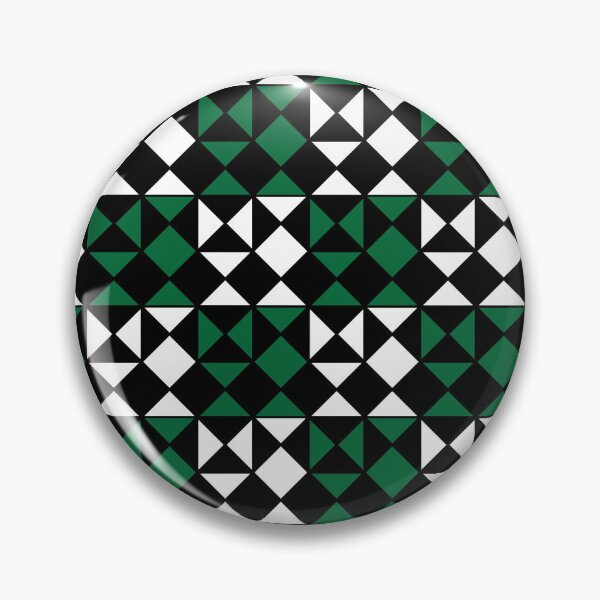 Item preview, Black White Green Triangle Square Geometric Pattern designed and sold by Nisha Prabhu.