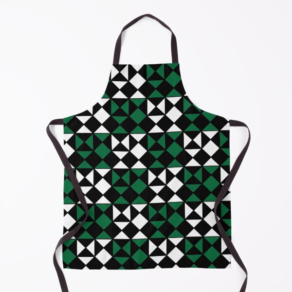 Item preview, Black White Green Triangle Square Geometric Pattern designed and sold by Nisha Prabhu.