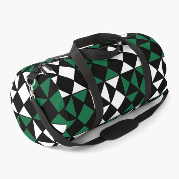 Item preview, Black White Green Triangle Square Geometric Pattern designed and sold by Nisha Prabhu.