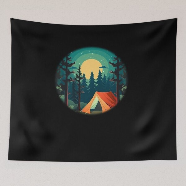 Item preview, Retro Vintage Camping Outfit Pine Tree designed and sold by StreetShirts1.