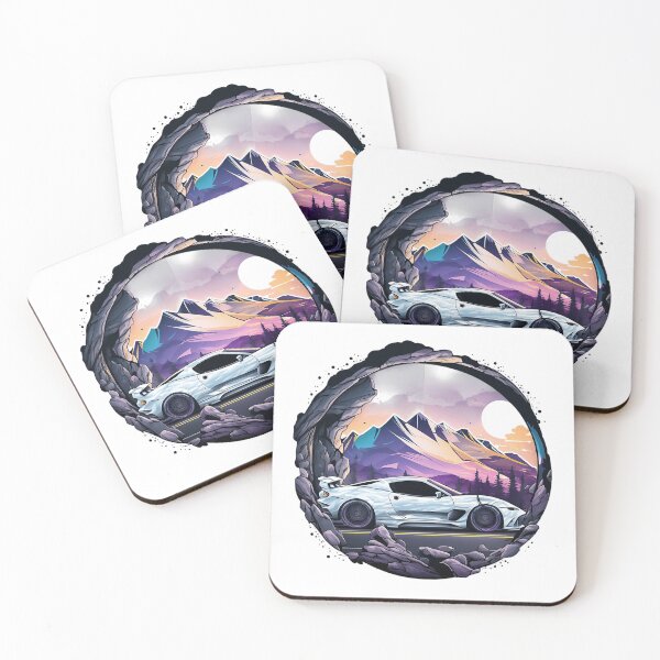 Item preview, White sport car cruising in along the mountain road designed and sold by Xiangster987.
