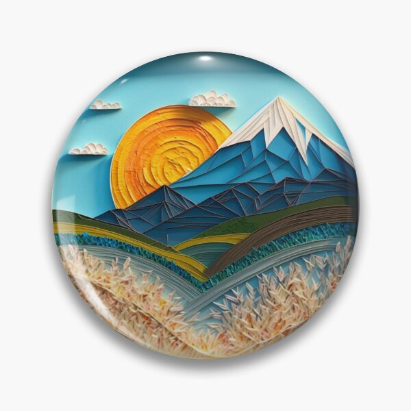 Item preview, Paper Quilling Art : Mountain, Rice Field, Sun and Blue Sky designed and sold by TekunawArt.