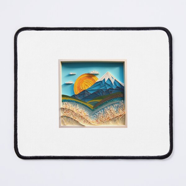 Item preview, Paper Quilling Art : Mountain, Rice Field, Sun and Blue Sky designed and sold by TekunawArt.