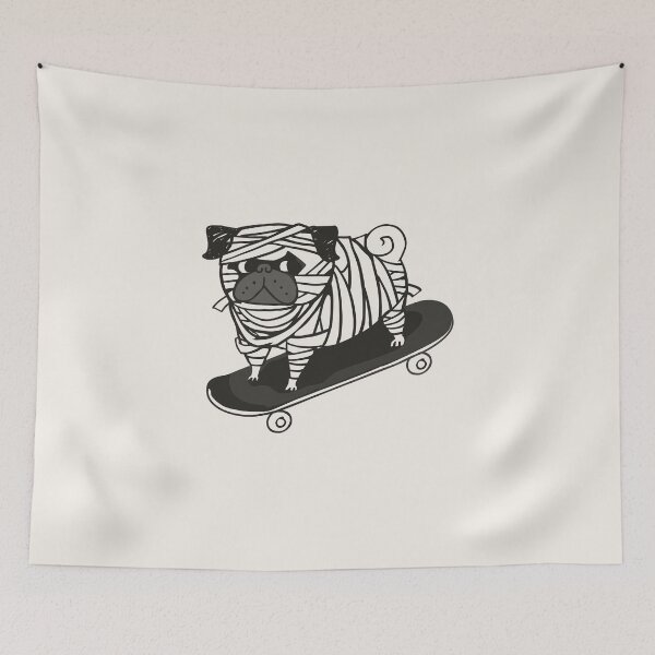 Item preview, Skateboarding Pug Mummy designed and sold by Huebucket.