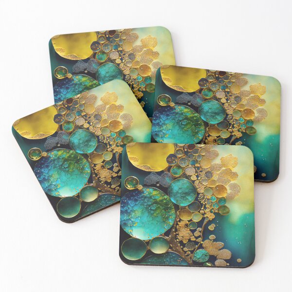 Item preview, Pointillism seaglass golden streams abstract designed and sold by Piotrek0001.