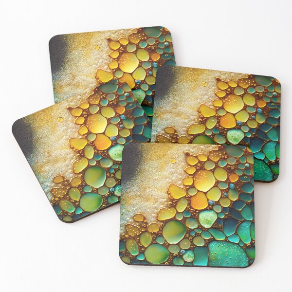 Item preview, Pointillism seaglass golden streams abstract designed and sold by Piotrek0001.