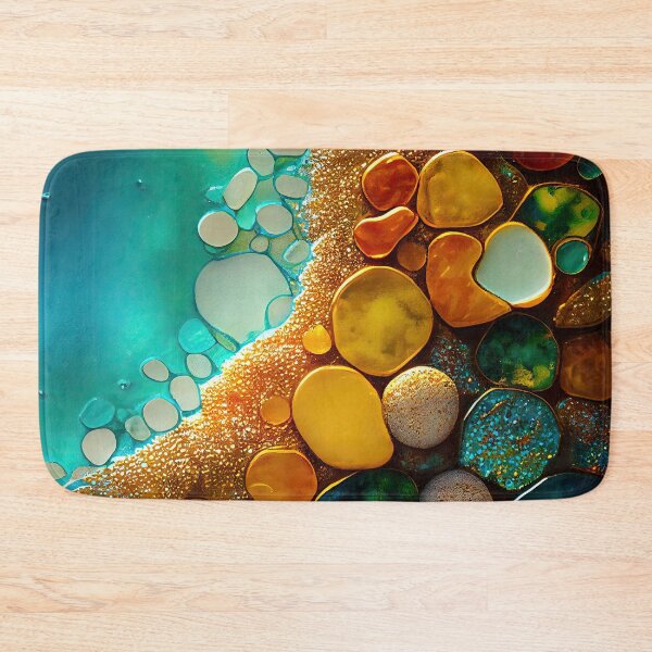 Item preview, Pointillism seaglass golden streams abstract designed and sold by Piotrek0001.