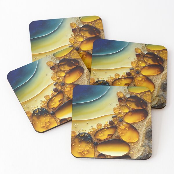 Item preview, Pointillism seaglass golden streams abstract designed and sold by Piotrek0001.