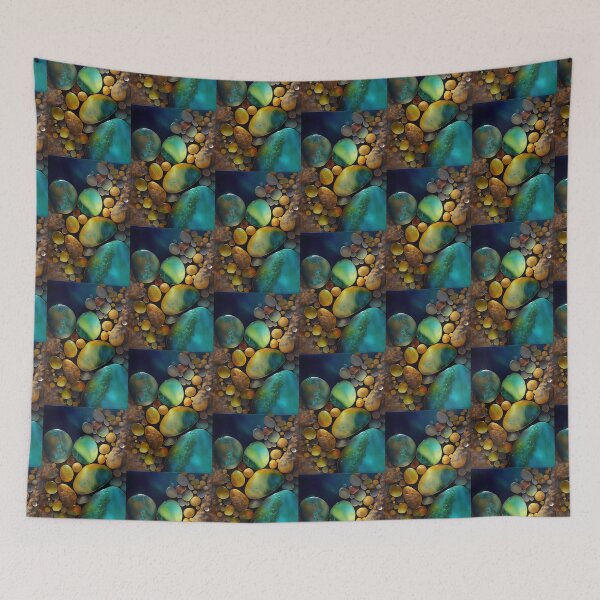 Item preview, Pointillism seaglass golden streams abstract designed and sold by Piotrek0001.