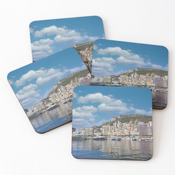 Item preview, Port with yacht and sailboats in Monaco summertime designed and sold by goceris.