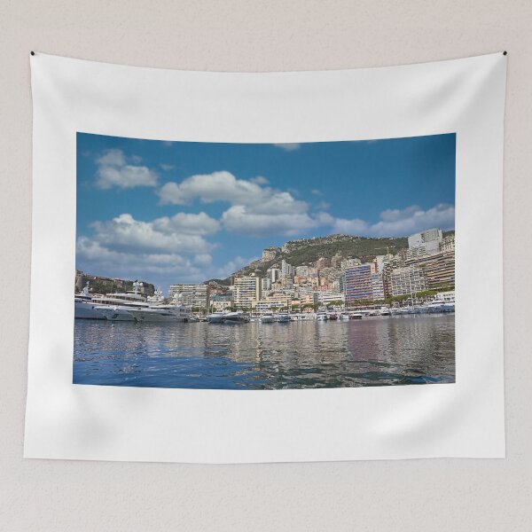 Item preview, Port with yacht and sailboats in Monaco summertime designed and sold by goceris.
