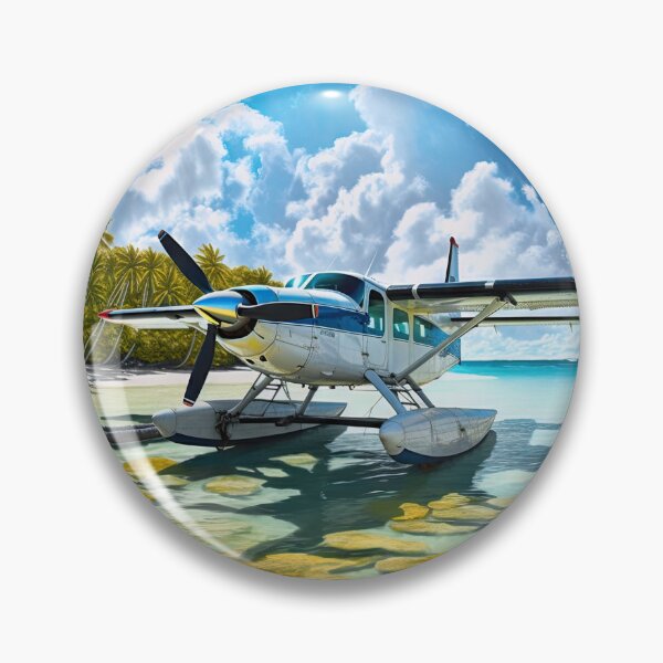 Item preview, Floatplane Beached on a Tropical Island, AI Generated designed and sold by AirbornePrints.