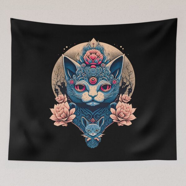 Item preview, The all-seeing cat head with halo because why not designed and sold by PleaseTheBeast.