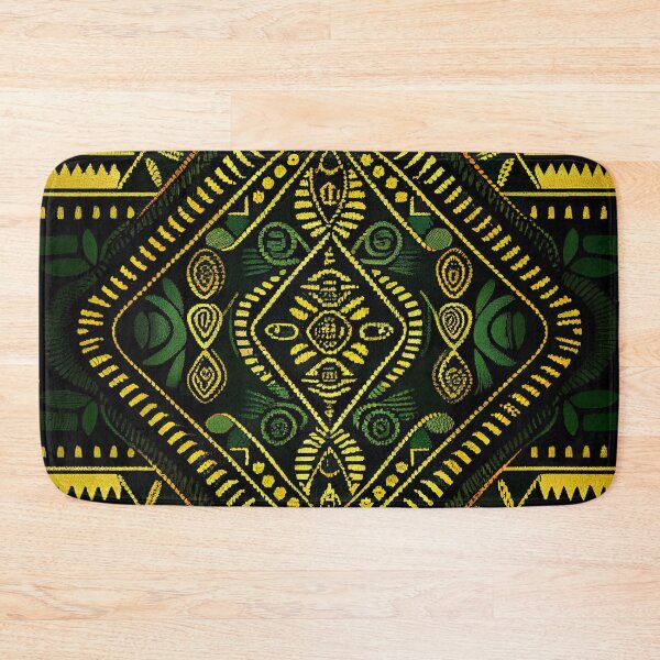 Item preview, Green African Pattern Digital Painting designed and sold by CodeAndColors.
